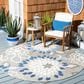 Safavieh Cabana 6"7" Round Grey and Blue Area Performance Rug, , large