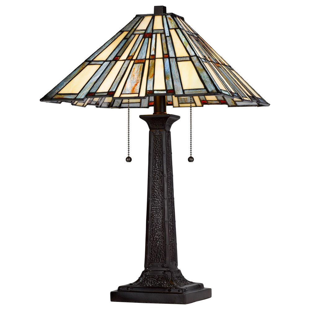 Cal Lighting Tiffany Table Lamp with Pull Chain Switch in Dark Bronze, , large