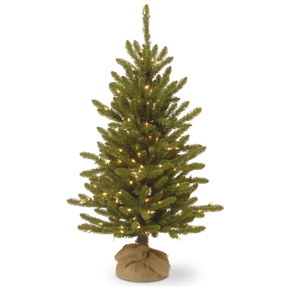 National Tree 4" Kensington Burlap Tree with 150 White Lights, , large