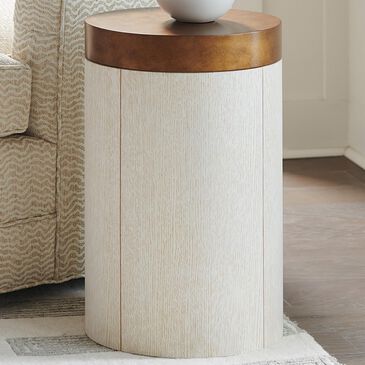 Lexington Furniture Carmel Crest Round End Table in White and Brass, , large