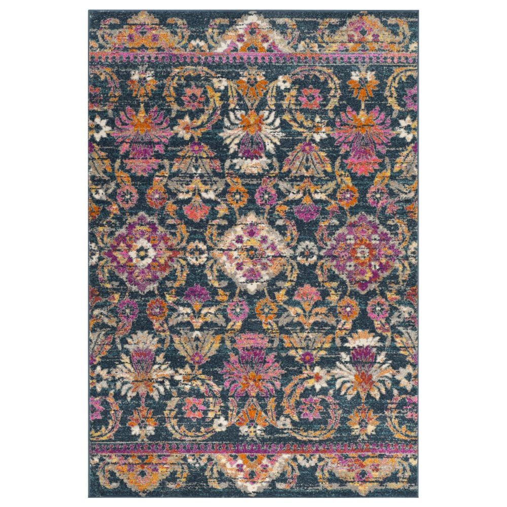 Safavieh Madison MAD130C 5"1" x 7"6" Blue and Fuchsia Area Rug, , large