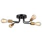 Vaxcel Rhine 4-Light Semi Flush Mount in Matte Black and Natural Brass, , large