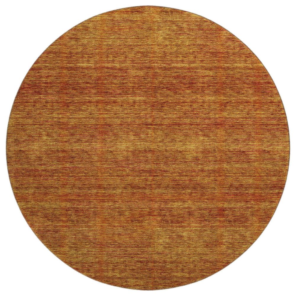 Dalyn Rug Company Soft Essentials Solid Terracotta 8" Round Indoor/Outdoor Area Rug, , large
