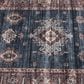 Central Oriental Rugease Velveteen Raquel Aerugo and Rust 2"3" x 6" Runner, , large