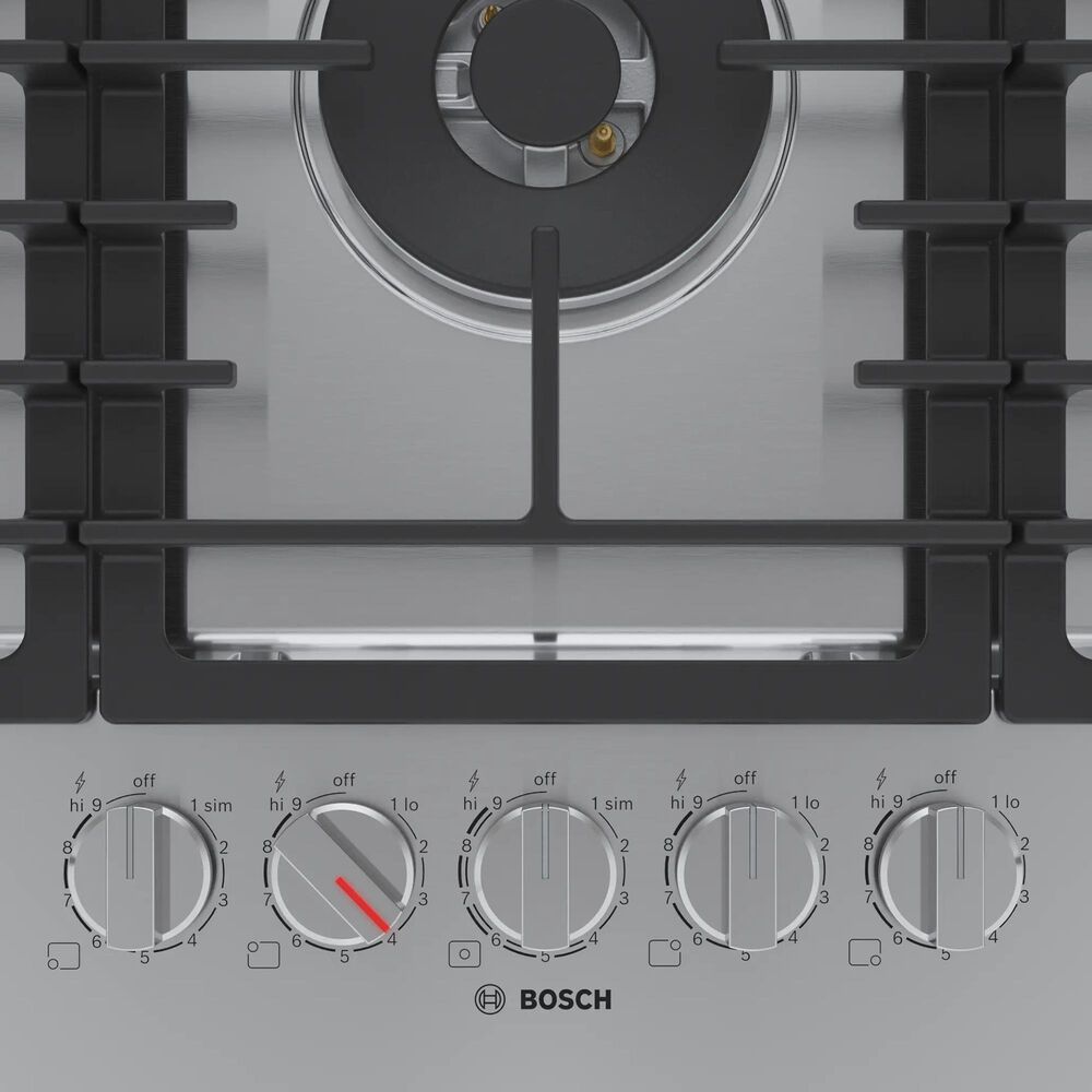 Bosch 800 Series 30" BuiltIn Gas Cooktop with 5 Burners in Stainless