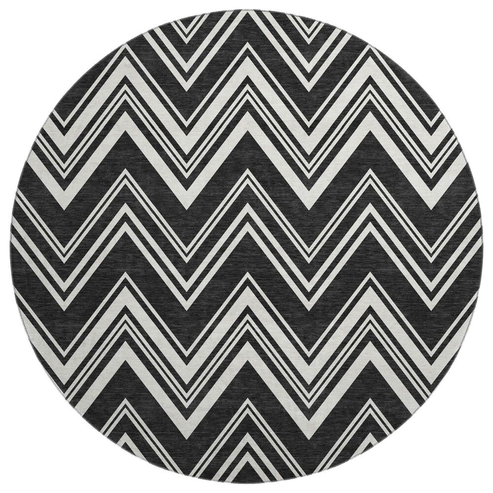 Dalyn Rug Company The Reserve TR17 Black 8" Round Indoor/Outdoor Area Rug, , large