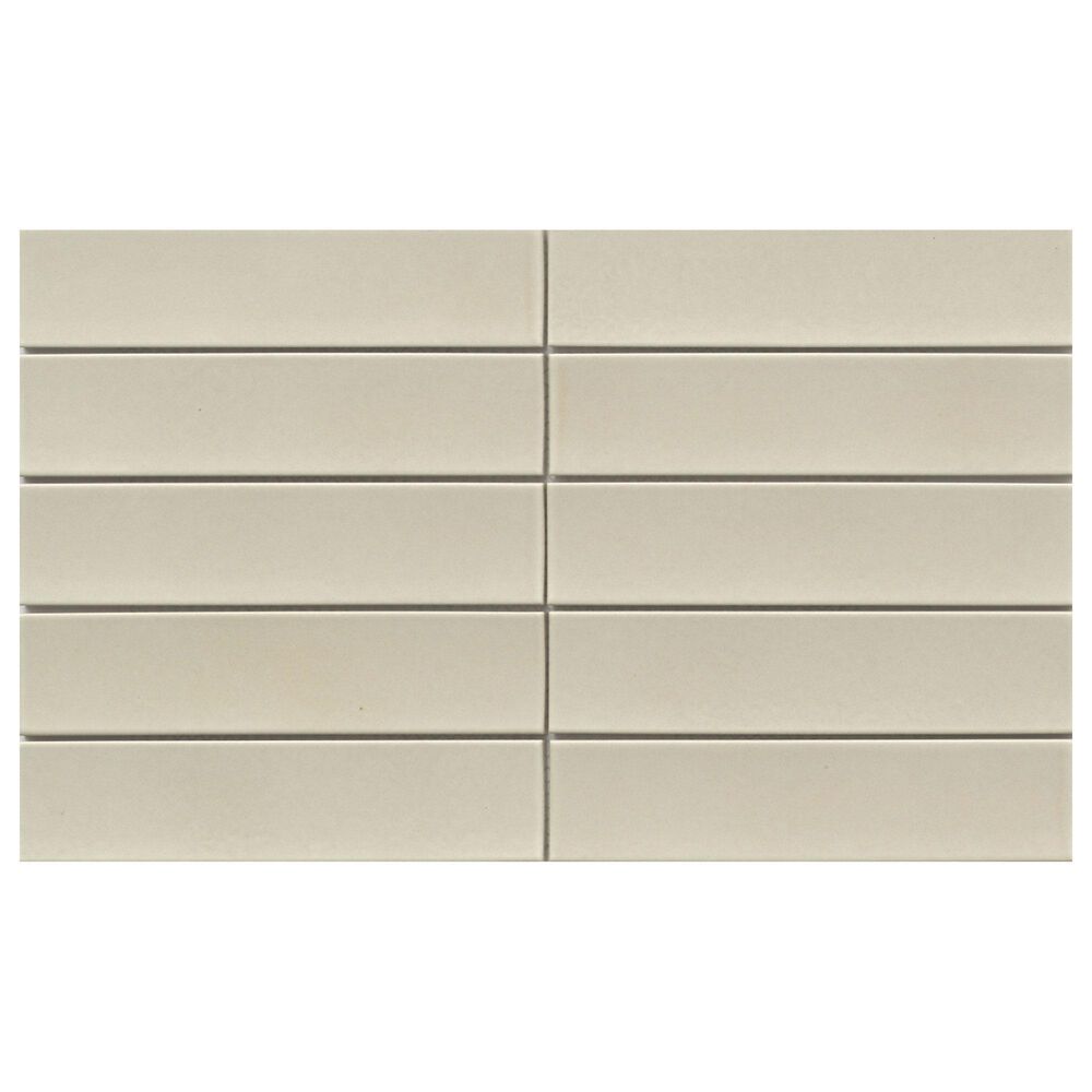 Emser Kaizen Oat 2" x 8" Rectangle on 9" x 15" Satin Porcelain Mosaic Sheet, , large