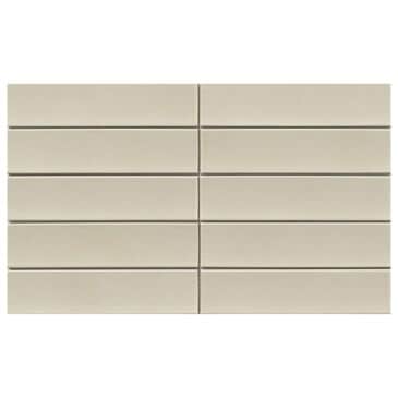 Emser Kaizen Oat 2" x 8" Rectangle on 9" x 15" Satin Porcelain Mosaic Sheet, , large