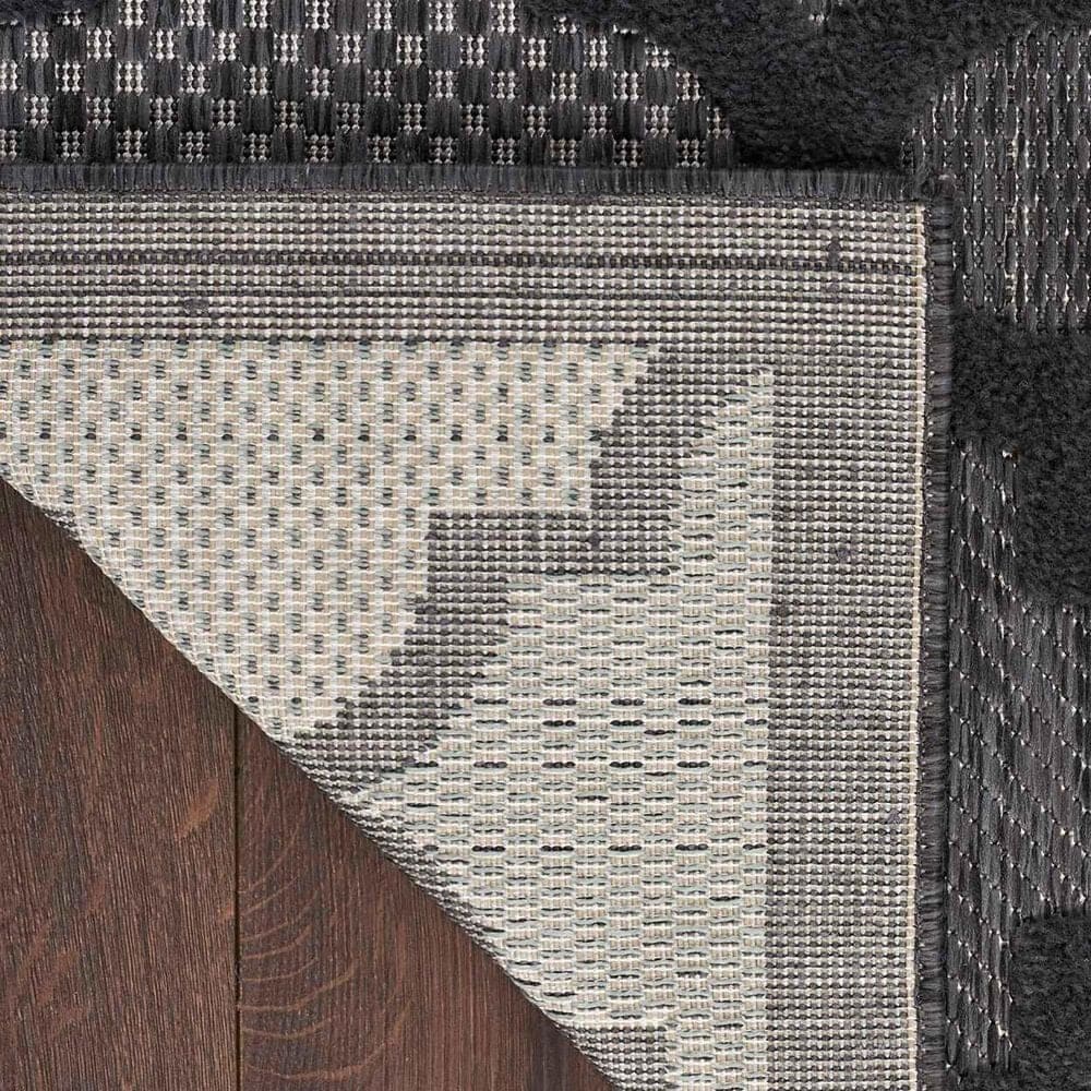 Nourison Easy Care 5&#39; x 7&#39; Charcoal and Black Indoor/Outdoor Area Rug, , large
