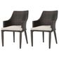 Hearth and Haven Hillhurst Outdoor Rattan Chair with Sloped Arms and Cushion in Brown (Set of 2), , large