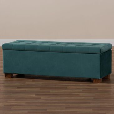 Baxton Studio Roanoke Storage Ottoman Bench in Teal Blue, , large