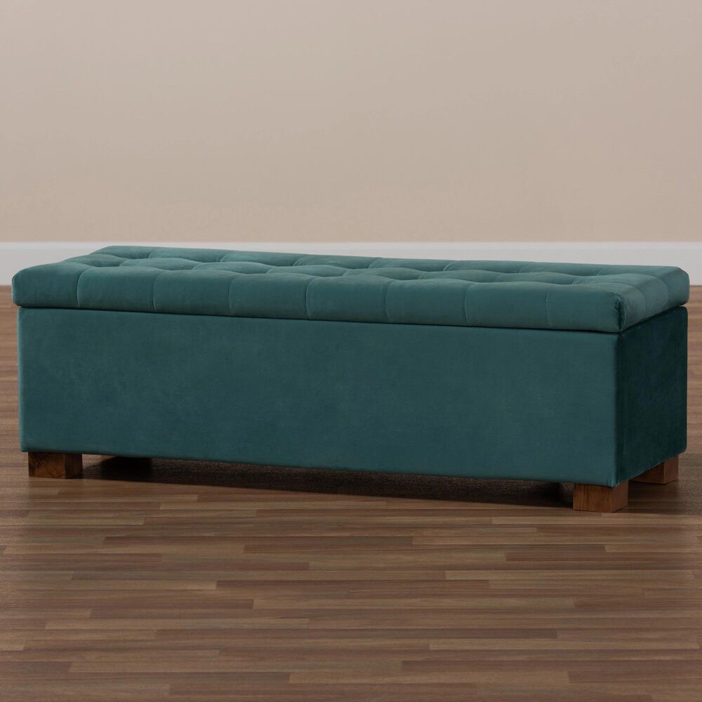 Baxton Studio Roanoke Storage Ottoman Bench in Teal Blue, , large