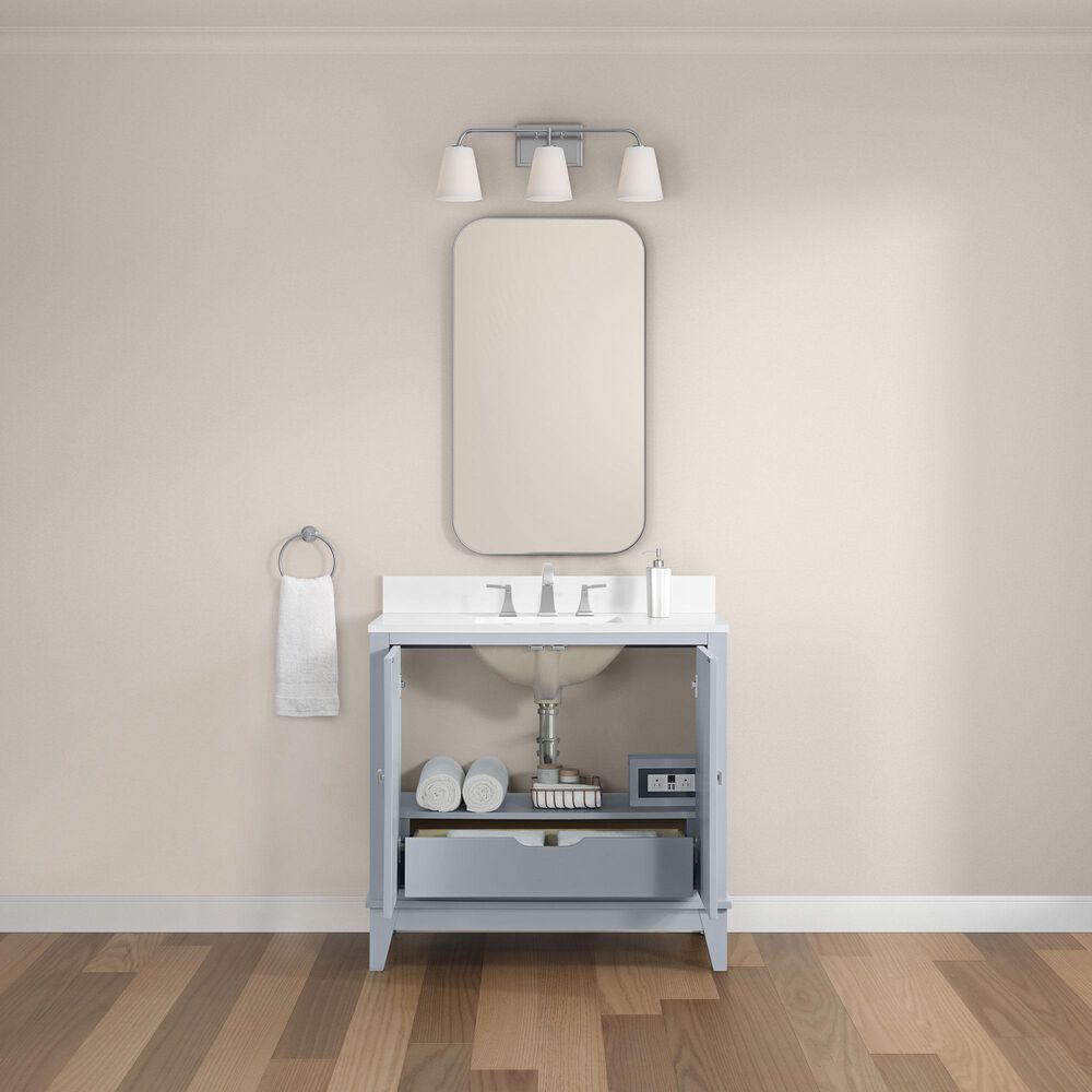 37B Kinsale 36" Single Bathroom Vanity Cabinet in Soft Blue with White Composite Stone Top and Backsplash, , large