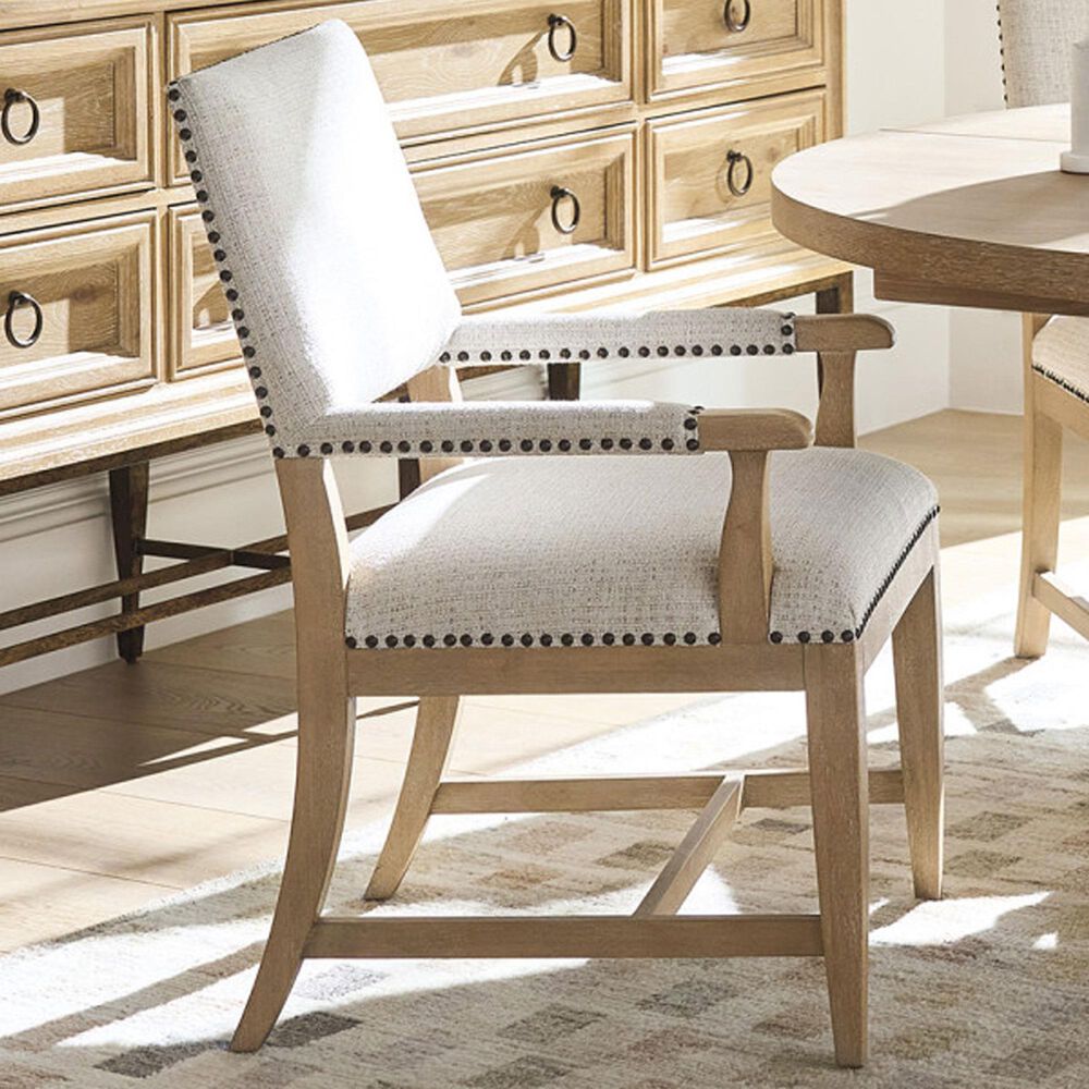 Lexington Home Brands Montecito Colburn Arm Chair with Seabridge Cushion in Light Chestnut and Ivory, , large
