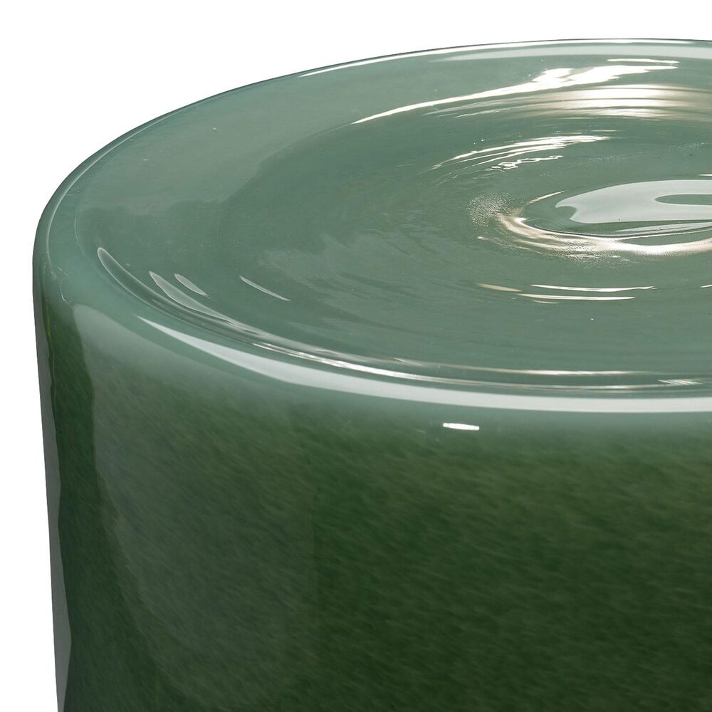 Splendor Living Upland Glass Garden Stool in Green, , large
