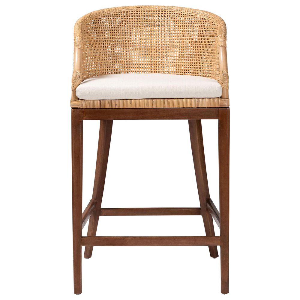 Baxton Studio Lumajang Bar Stool in Walnut Brown, , large