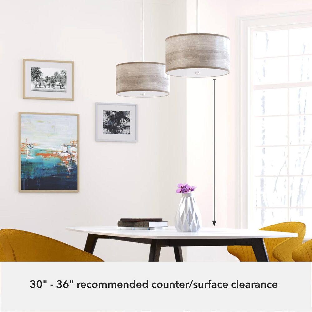 Hunter Solhaven 2-Light Mini Pendant with Light Gray Oak Shade in Brushed Nickel, , large
