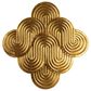 Creative Coop 31.25" x 30.5" Decorative Waves Wall Metal in Gold, , large