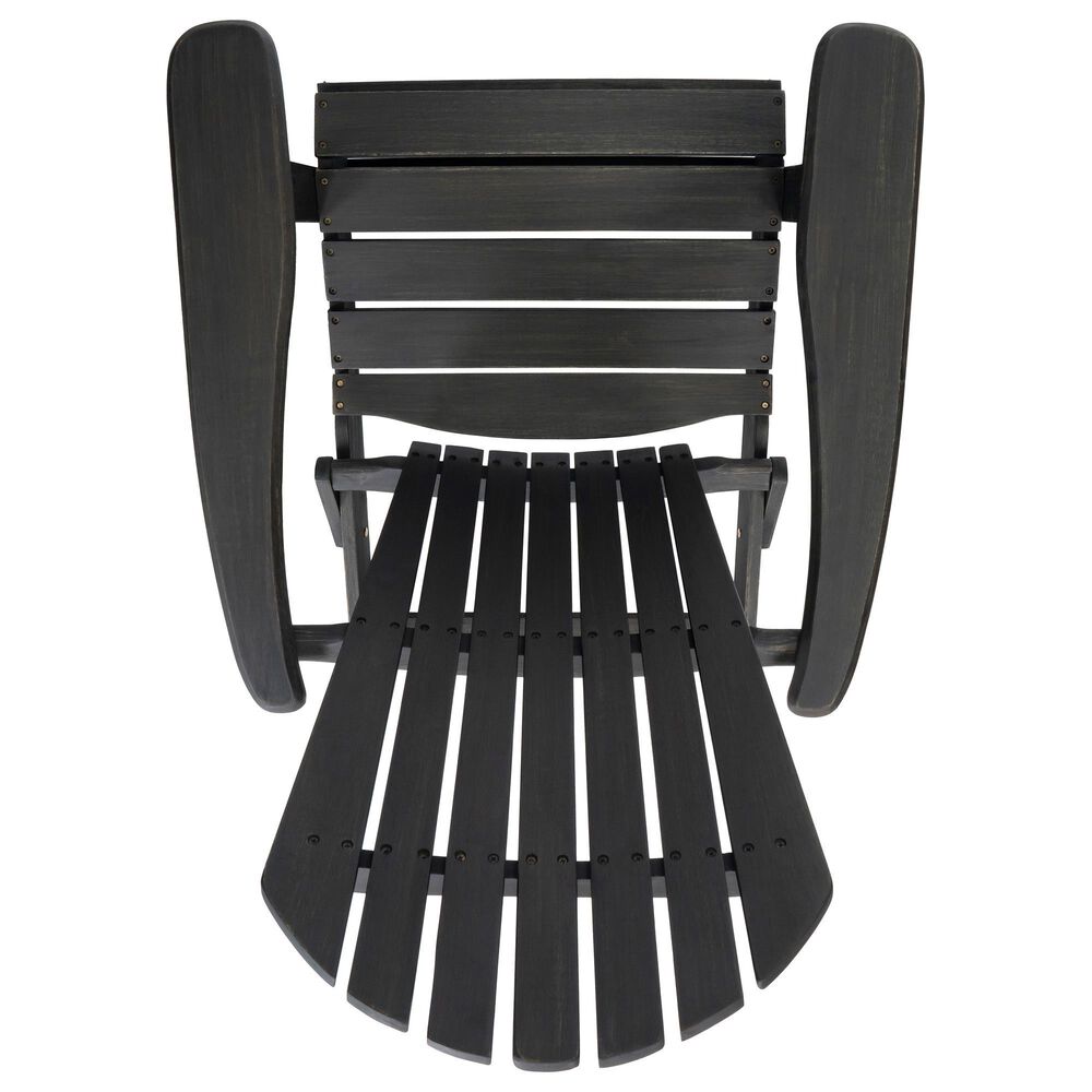 Hearth and Haven Malibu Outdoor Folding Adirondack Chair with Slatted Seating in Dark Gray, , large