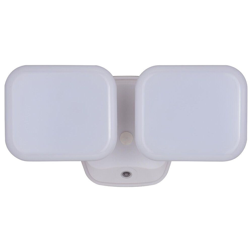 Vaxcel Theta 2-Light LED Outdoor Dusk-to-Dawn Flood Light in White, , large
