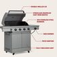 Tytus Anaheim and Emberwood 4-Burner Gas Grill and Grill Prep Cart in Gunmetal Gray, , large