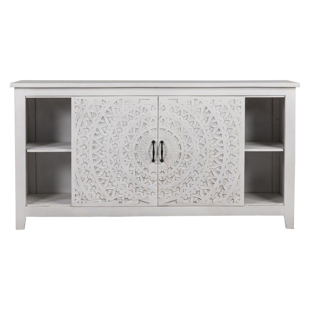 Jaipur Home Carved Lace 70" Media Unit in Whitewash, , large