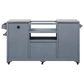 Hearth and Haven Outdoor Kitchen Island Cart with Stainless Steel Top in Grey and Blue, , large