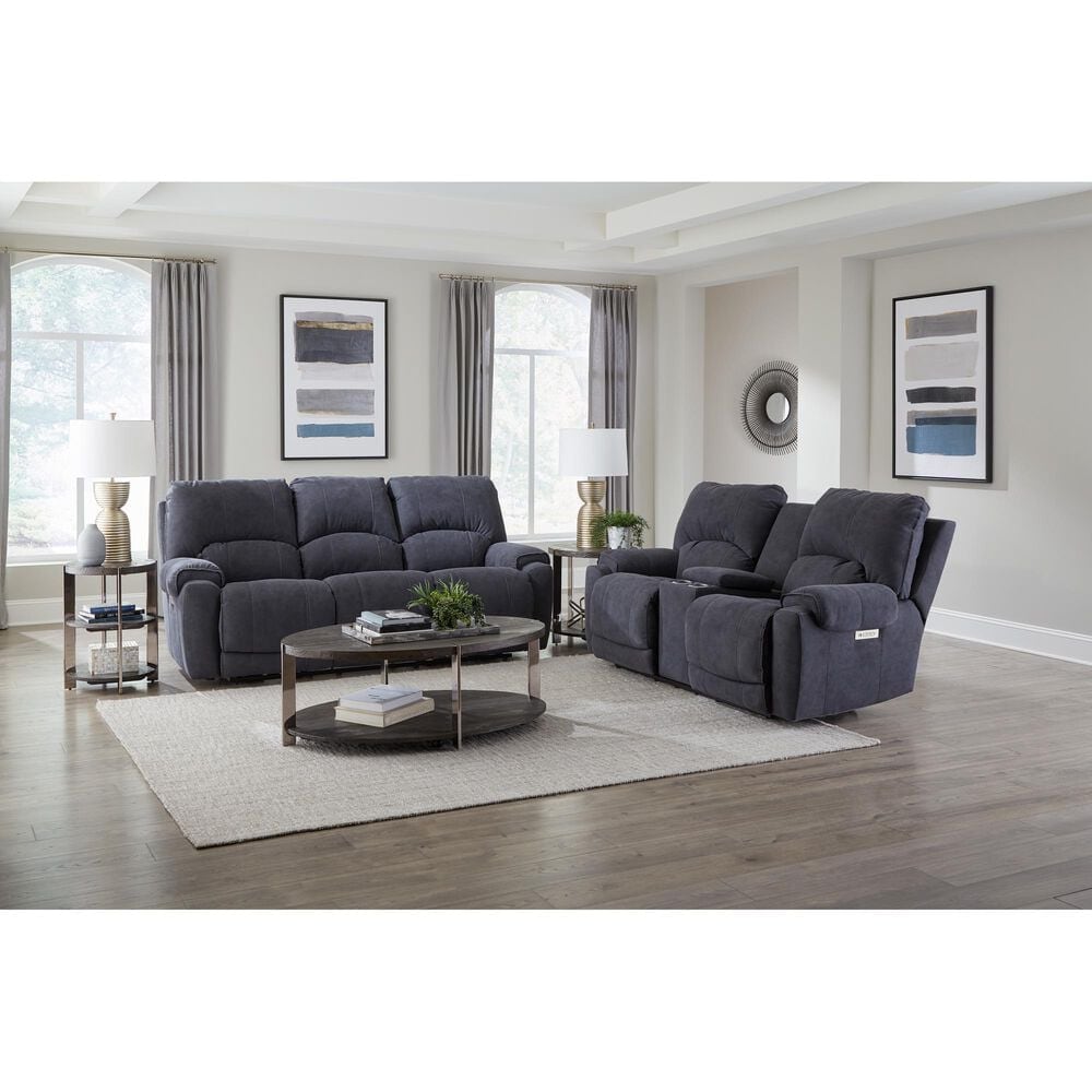 HomeStretch Showtime Power Reclining Loveseat in Graphite, , large
