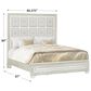 Nicolette Home King Panel Bed in White and Silver, , large