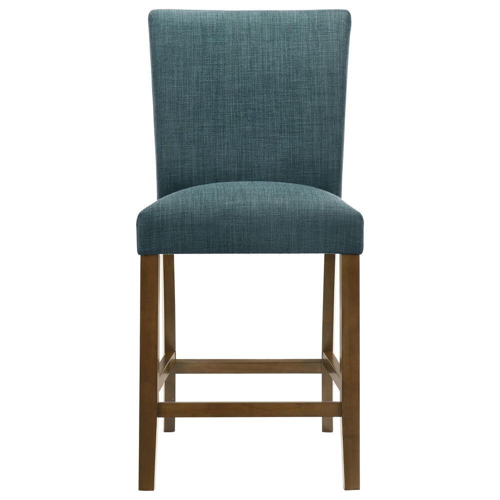 Coaster Paxton Counter Chair with Teal Blue Upholstery in Warm Brown, , large