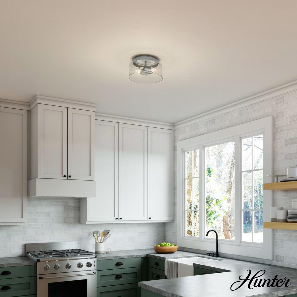 Hunter Hartland 2-Light Flush Mount in Matte Silver, , large