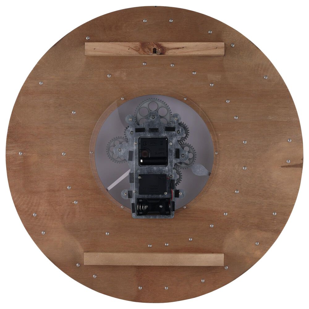 Howard Miller Forest Oversized Wall Clock in Natural, Charcoal, Antique Brass and Black, , large