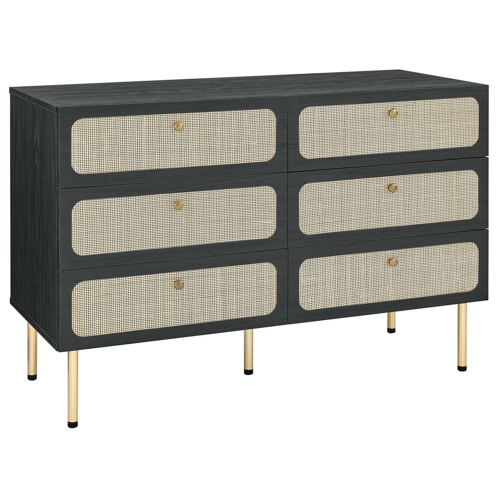 Modway Chaucer 6-Drawer Compact Dresser in Black, , large