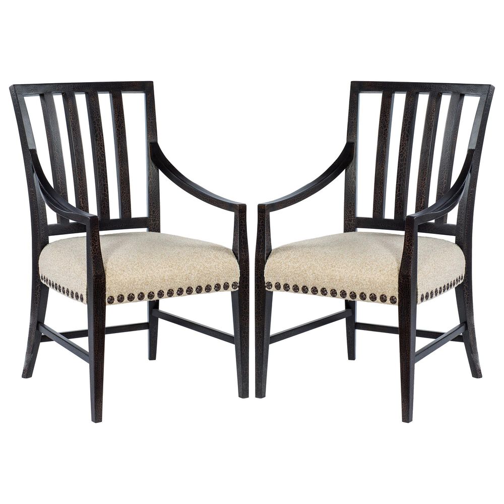 Hooker Furniture Big Sky Arm Chair with Beige Cushion in Vintage Natural (Set of 2), , large