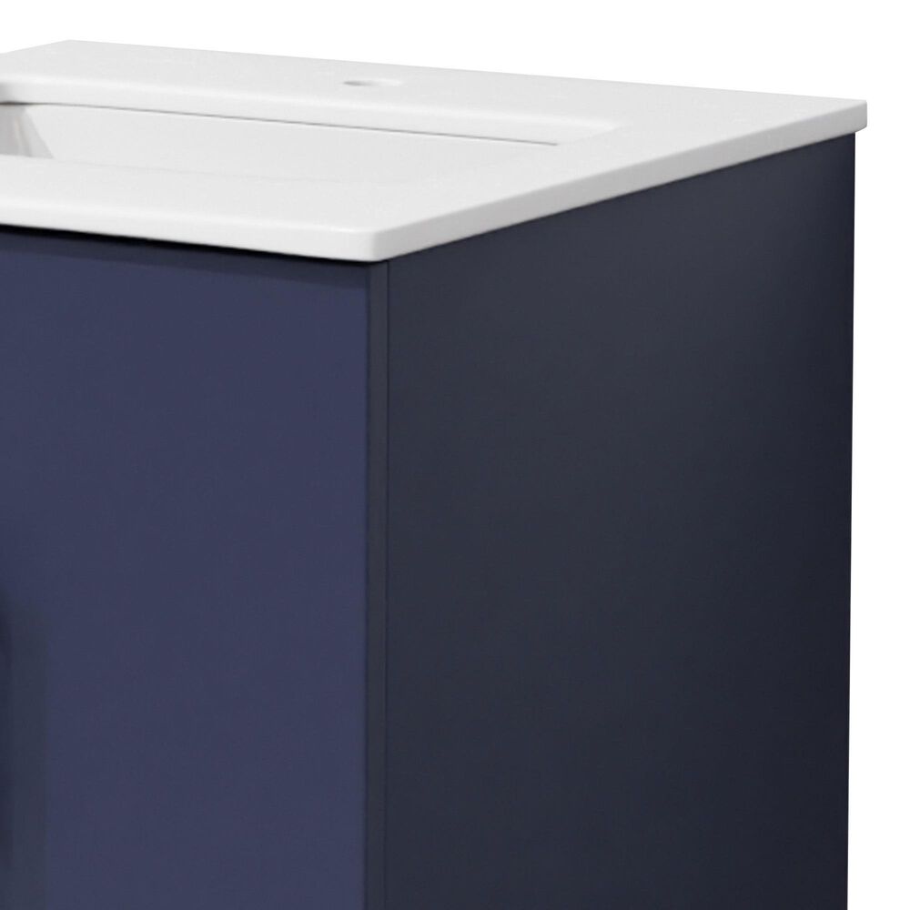 Lexora Home Geneva 24" Single Bathroom Vanity in Navy Blue with 2 cm White Cultured Marble Top and Rectangular Sink, , large