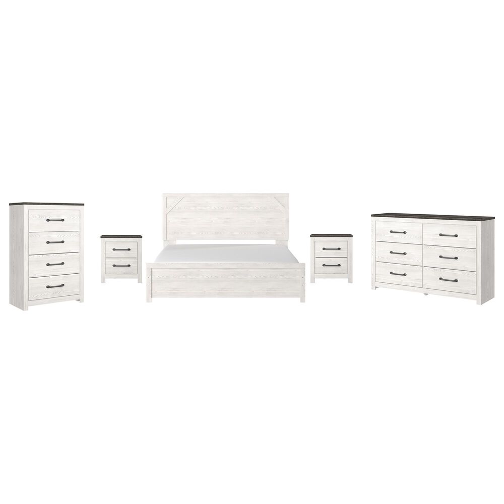 Ashley Gerridan 5-Piece King Bedroom Set in White and Gray, , large