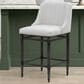 Armen Living Marvin Counter Height Stool with Ivory Upholstery in Antique Pewter, , large