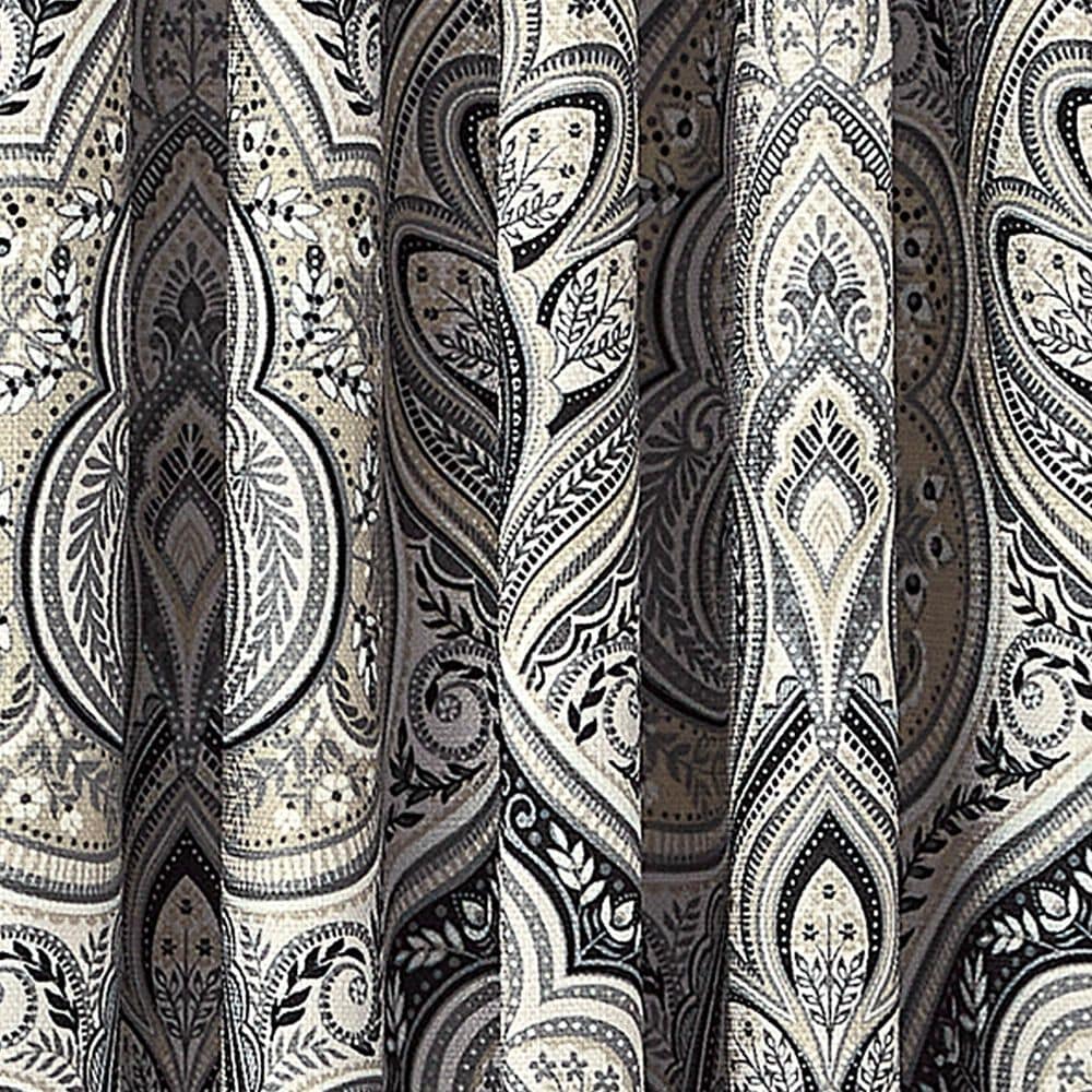 J. Queen New York Messina 84&quot; x 50&quot; Window Panel Pair in Black, Grey and Silver, , large