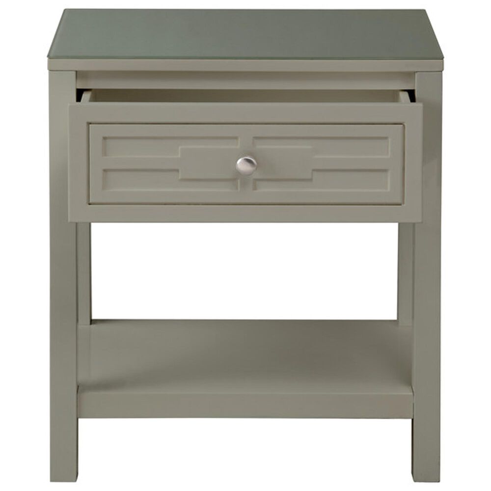 HOMLUX 1-Drawer Nightstand with Shelf in Gray, , large