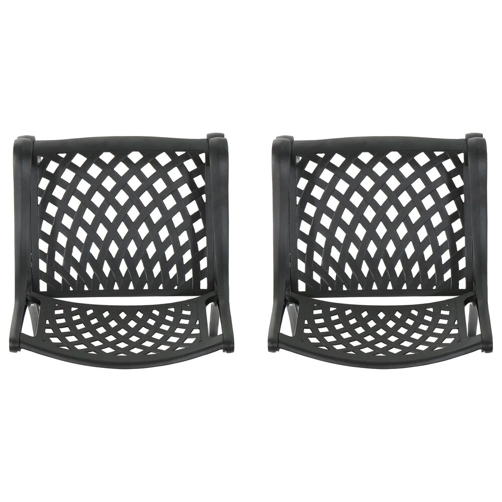 Hearth and Haven Cayman Outdoor Dining Chair in Black &#40;Set of 2&#41;, , large