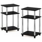 HOMLUX 3-Tier Turn-N-Tube End Table in Americano and Chrome (Set of 2), , large