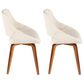 Lumisource Fabrizzi Dining Chair in Cream/Walnut (Set of 2), , large