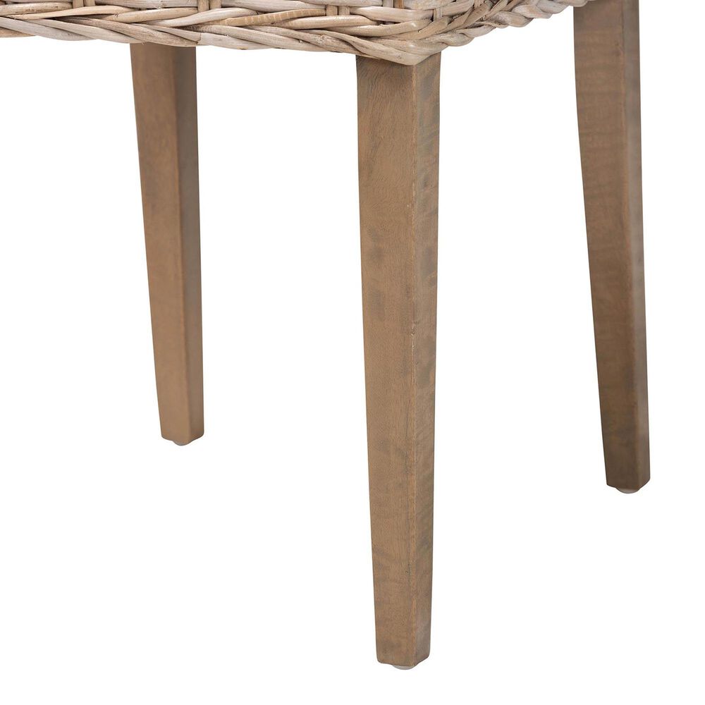 Baxton Studio Barossa Side Chair in Kubu Grey and Rustic Taupe, , large