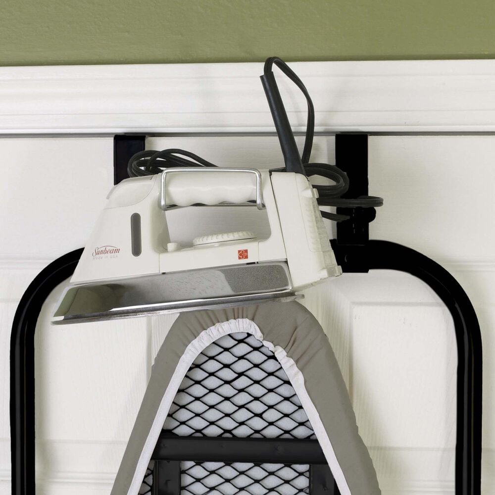 Household Essentials Over the Door Ironing Board with Padded Board Cover in Matte Black, , large