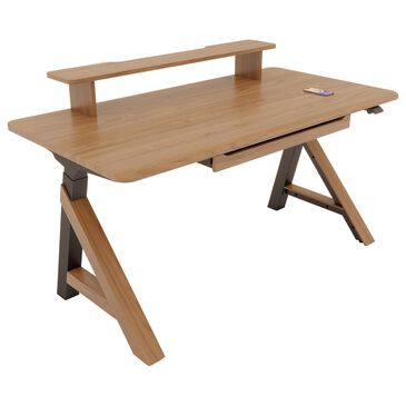 CalmRise 63" Power Standing Desk in Vintage Walnut, , large