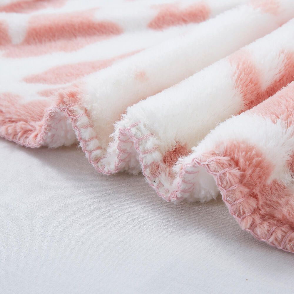 Duke Imports Strawberry Cow Plush Throw in Pink, , large