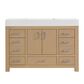 37B Alanya 48" Single Bathroom Vanity in Warm Oak with White Composite Stone Top, , large