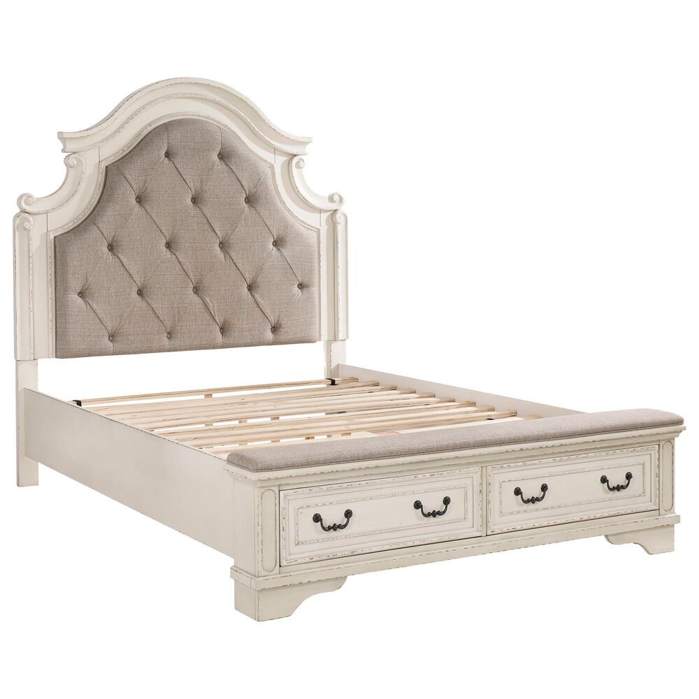 Ashley Realyn Queen Uph Bed in Chipped White, , large