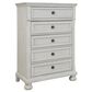 Ashley Robbinsdale 5 Drawer Single Knob Chest in Antique White, , large