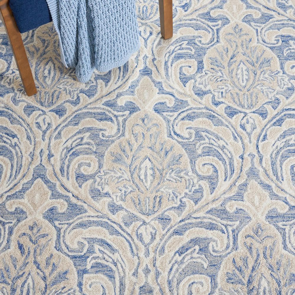 Safavieh Micro-Loop MLP532M 6&#39; x 9&#39; Blue and Ivory Area Rug, , large